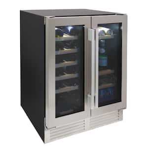 ELITE Side by Side Wine and Beverage Cooler, in Stainless Steel