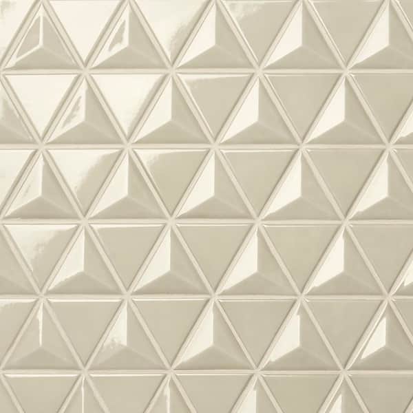 Ivy Hill Tile Medley Triangle Celadon Green 11.02 in. x 12.55 in. Glossy Ceramic Mosaic Wall Tile (1 sq. ft./Each)