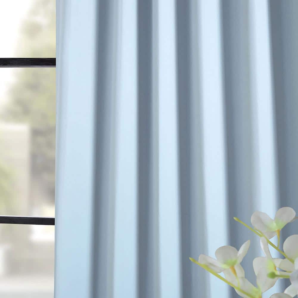 Frosted Blue 63-Inch Blackout Polyester Curtain Panel
