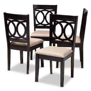 Lenoir Sand Brown and Espresso Fabric Dining Chair (Set of 4)