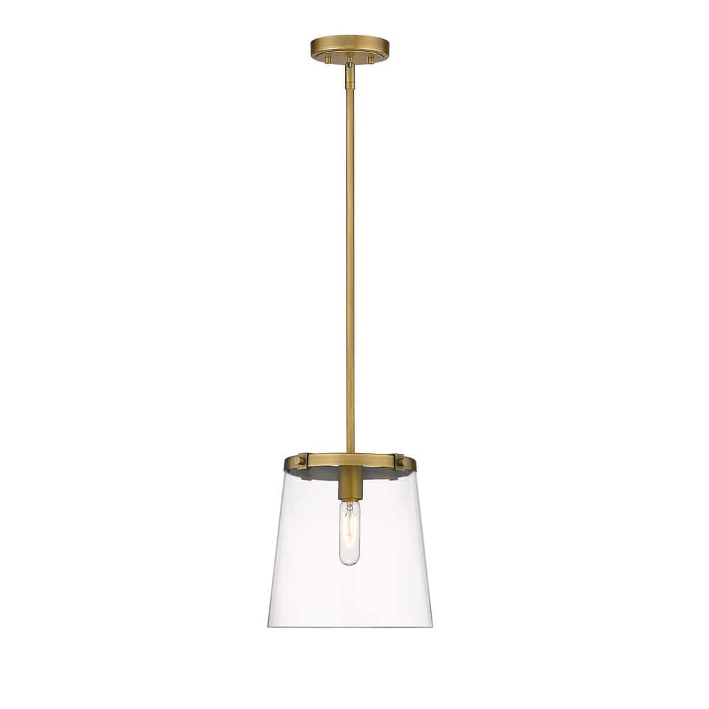 Callista Rubbed Brass 10" Contemporary Pendant Light