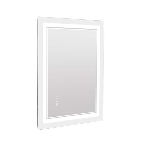 Unbranded 24 in. W x 40 in. H Rectangular Framed Wall Mount Bathroom Vanity Mirror LED in Chrome
