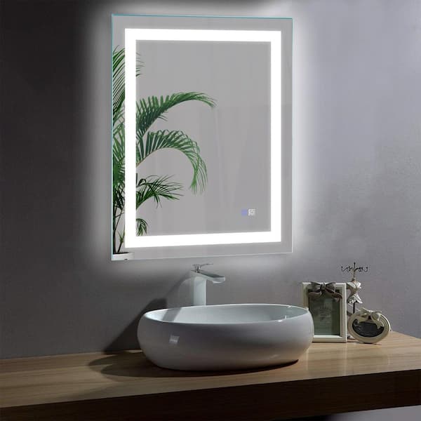 kapacitet uærlig mistænksom Modland Hans 28 in. W x 36 in. H Rectangular Frameless Dimmable Multi-Color  Anti-Fog LED Wall Mount Bathroom Vanity Mirror HDHH2V8C3S6KXXX - The Home  Depot