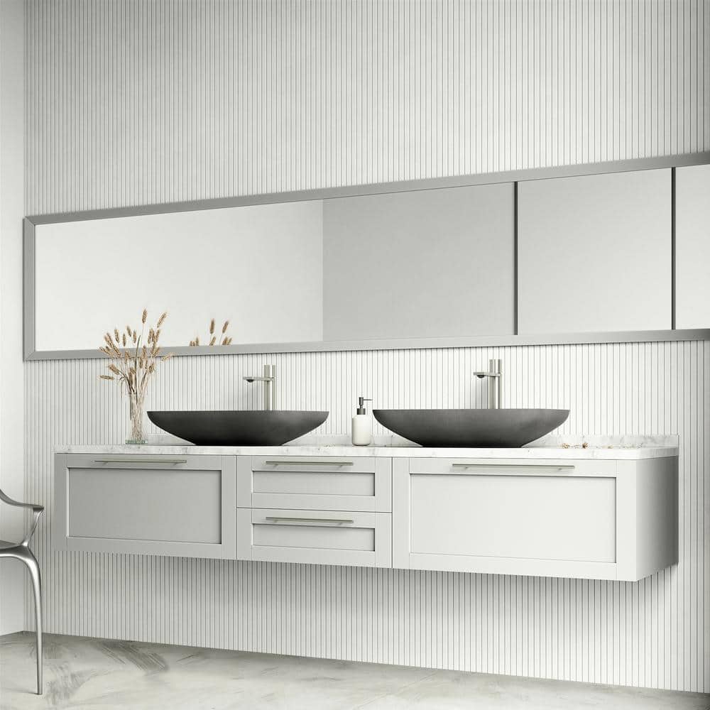 Gray Concreto Stone Rectangular Vessel Bathroom Sink