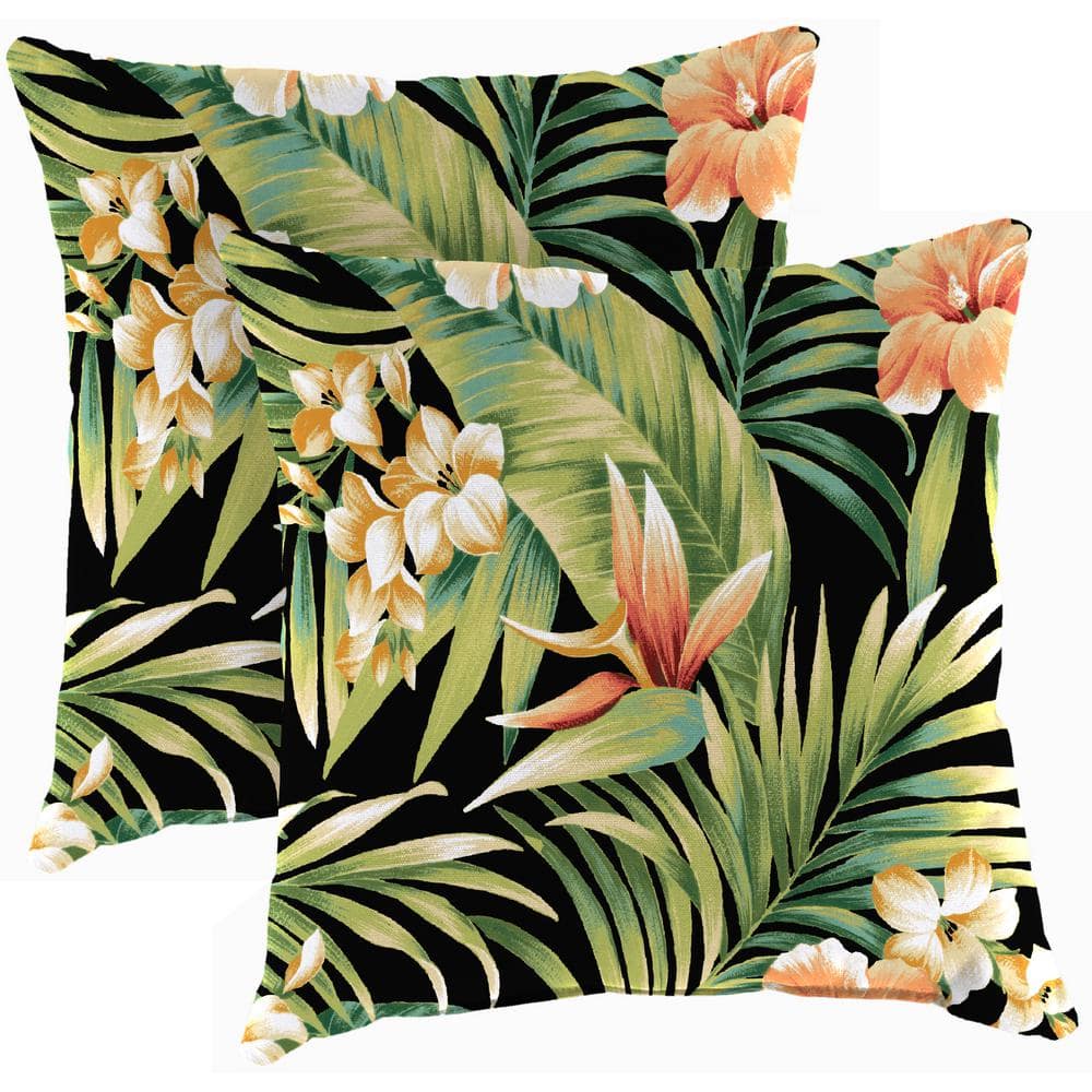 18 in. L x 18 in. W x 4 in. T Outdoor Throw Pillow in Cypress Midnight (2-Pack) price history on PriceWatchPro