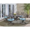 Hanover Traditions 7-Piece Aluminum Outdoor Dining Set with 6 Swivel ...