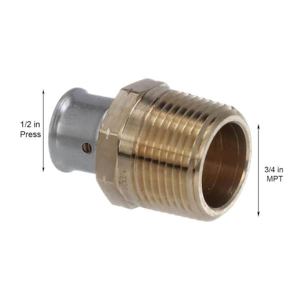 Viega PureFlow 1/2 in. Press x 3/4 in. MPT Zero Lead Bronze