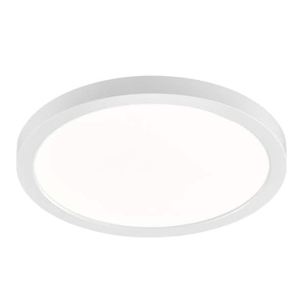 Flex Install Disklight 14 in. White Indoor Integrated LED Recessed Ceiling Light Flush Mount 5CCT and 1540 Lumens