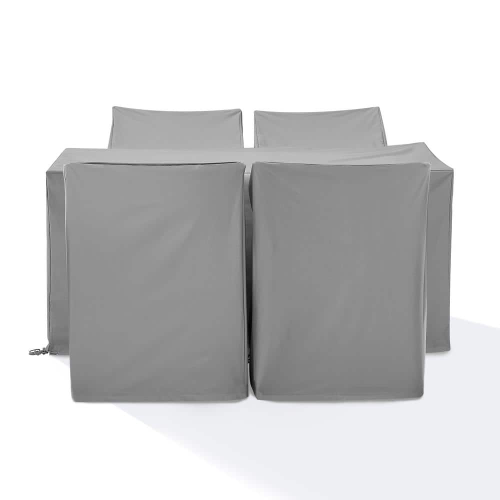 Gray Heavy-Duty Vinyl 5-Piece Outdoor Furniture Cover Set