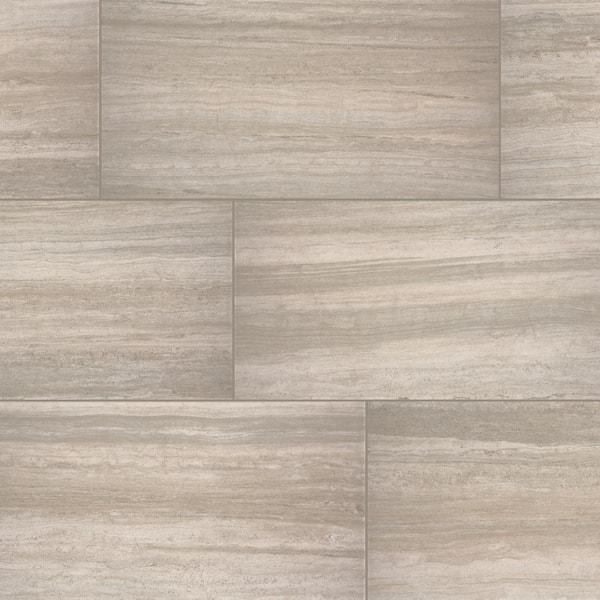 Daltile Articulo Feature Beige 12 in. x 24 in. Glazed Porcelain Floor ...