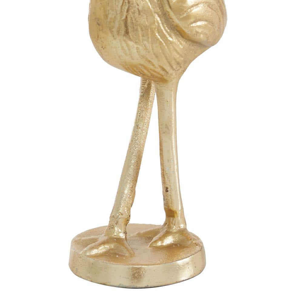 Gold Aluminum Flamingo Sculptures Set of 2