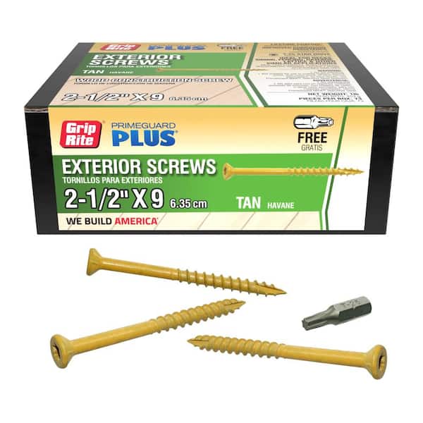 Grip-Rite #9 x 2-1/2 in. Star Drive Bugle Head Coarse Thread Coated Deck Screws 1 lb. Box