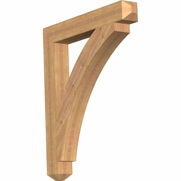 Ekena Millwork 5.5 in. x 48 in. x 42 in. Western Red Cedar Thorton Craftsman Smooth Bracket