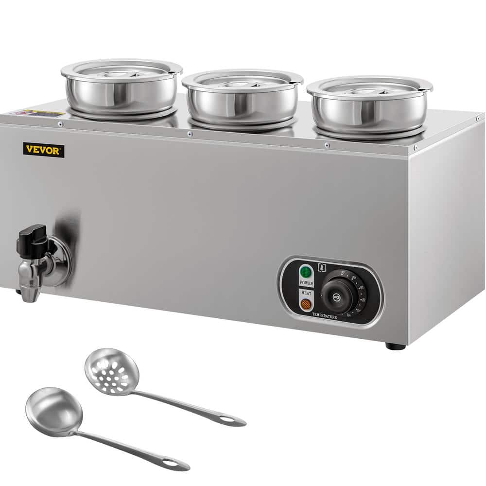 VEVOR Commercial Soup Warmer 14.8 qt. Capacity Electric Food Warmer  Adjustable Temp Stainless Steel Bain Marie Food Warmer TTSG7LBWTT0000001V1  - The Home Depot