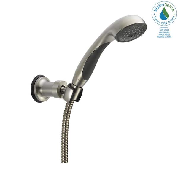 Delta 1-Spray Patterns 1.75 GPM 2.22 in. Wall Mount Handheld Shower Head in Stainless
