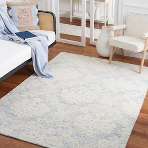 Metro Blue/Ivory 8 ft. x 10 ft. Floral Gradient Area Rug