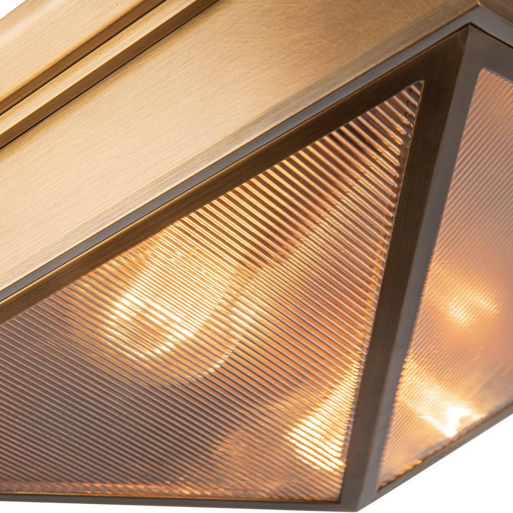 Cairo Ribbed Glass and Vintage Brass Flush Mount Light