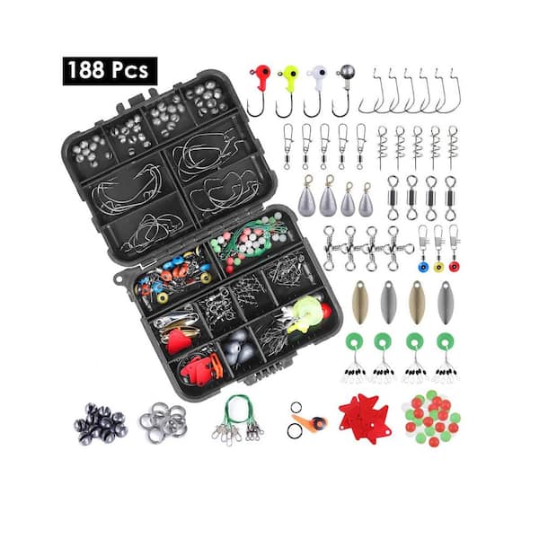 ITOPFOX 188-Pieces Fishing Accessory Kit Portable Fishing Set Including Jig  Hooks Sinker Weights Spoon Lure H2PH007OT944 - The Home Depot