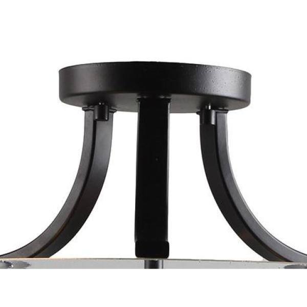 Coal Finish Clear Seeded Glass 2-Light Semi-Flush Mount