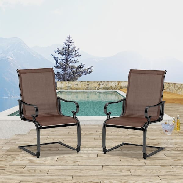 Metal Outdoor Dining Chair Set of 2