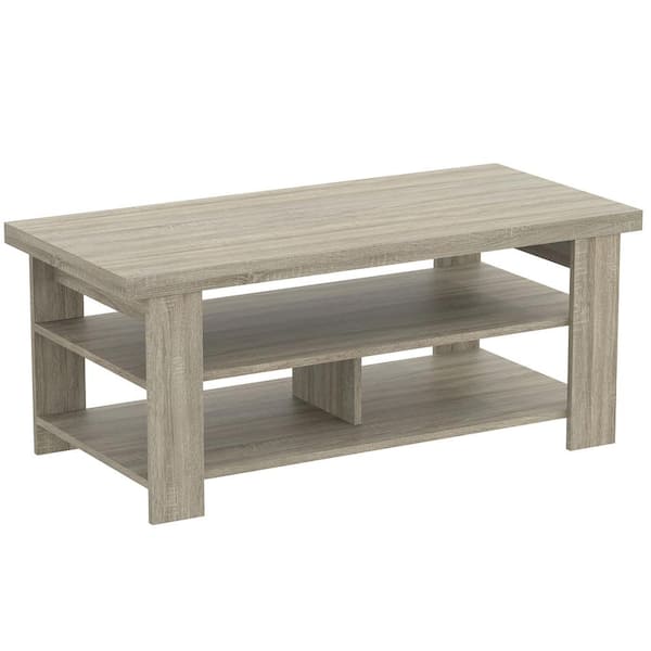 Unbranded Coffee Table Dark Taupe 3 Shelves 41.25L
