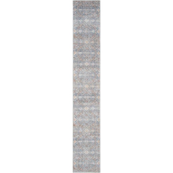 Nourison Timeless Classics Grey 2 ft. x 8 ft. Medallion Traditional Runner Area Rug