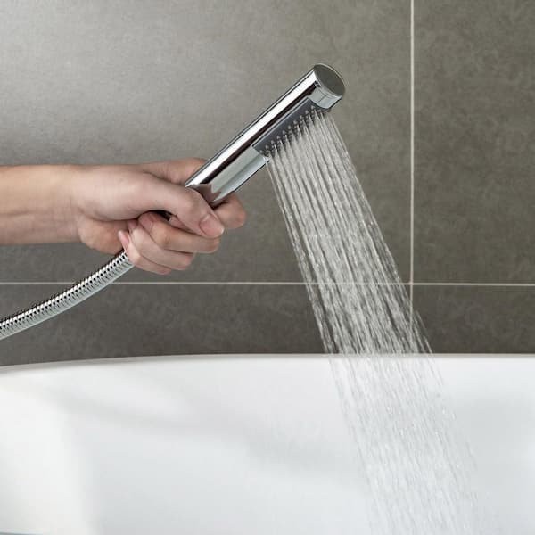 Mammoth Single-Handle Freestanding Tub Faucet with Hand Shower in Chrome