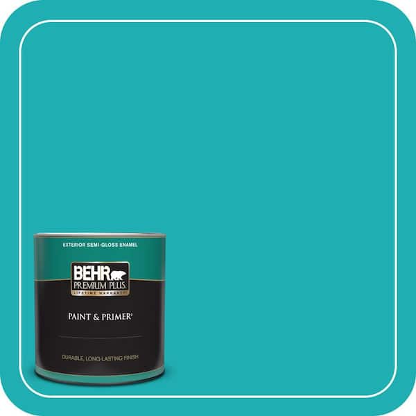 BEHR PREMIUM PLUS 1 qt. Home Decorators Collection #HDC-SP16-06 Larkspur Blue Semi-Gloss Enamel Exterior Paint & Primer