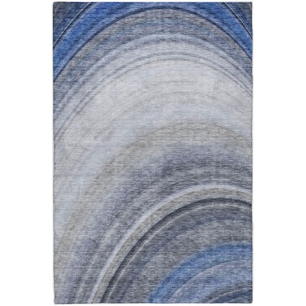 Dream Shag Premium Machine Washable Abstract ADS584 Blue 10 ft. x 14 ft. Area Rug