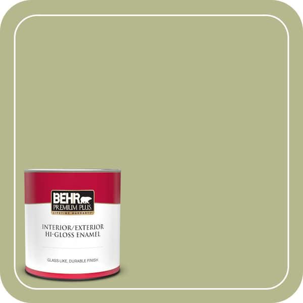 BEHR PREMIUM PLUS 1 qt. Home Decorators Collection #HDC-SP14-1 Secret Glade Hi-Gloss Enamel Interior/Exterior Paint & Primer