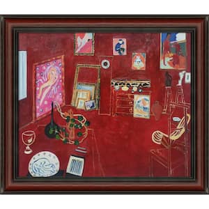 The Red Studio by Henri Matisse Grecian Wine Framed Abstract Oil Painting Art Print 25 in. x 29 in.
