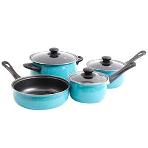 Casselman 7-Piece Carbon Steel Nonstick Cookware Set in Turquoise Speckle