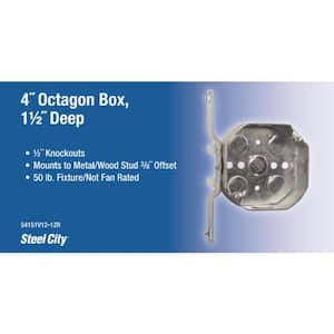 4 in. 1-1/2 in. Deep Octagon Box with V-Bracket