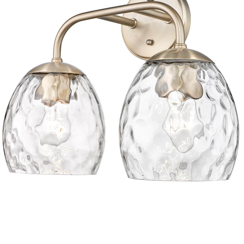 Modern Gold 2-Light Vanity with Thumbprint Glass Shades