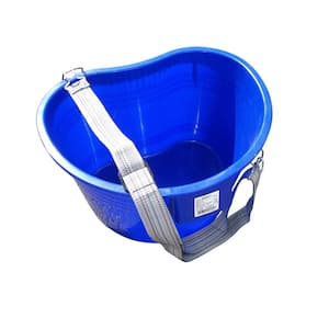 Plastic Kidney Shaped Picking Pail Bucket with Strap, 22 quart, Red