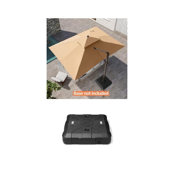 13 ft. x 10 ft. Cantilever Patio Umbrella and 260 lbs. Fillable Offset Umbrella Base with 8-Wheels Combo