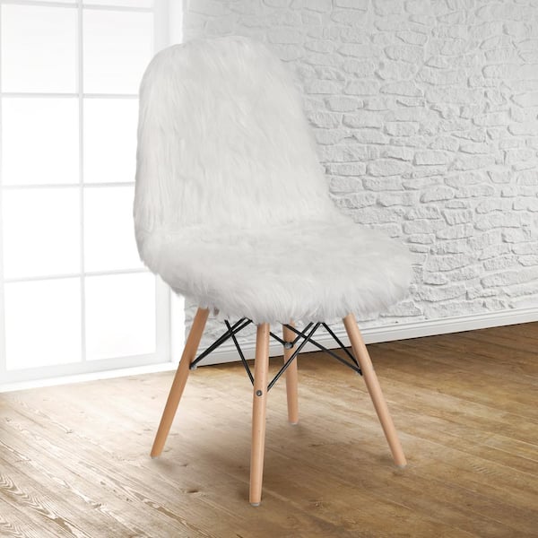 Flash Furniture Shaggy Dog White Accent Chair DL10 The Home Depot