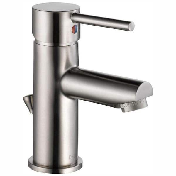 Delta Modern Single Hole Single-Handle Bathroom Faucet in Stainless