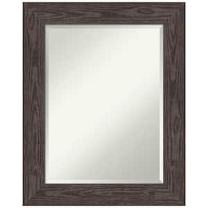 Bridge Black 24 in. W x 30 in. H Wood Framed Beveled Bathroom Vanity Mirror in Black