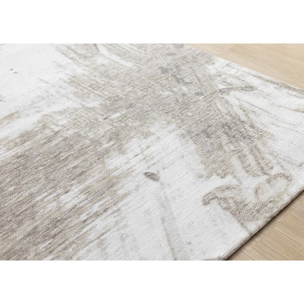 Lirien Collections 5 ft. x 8 ft. White Organic Indoor Area Rug