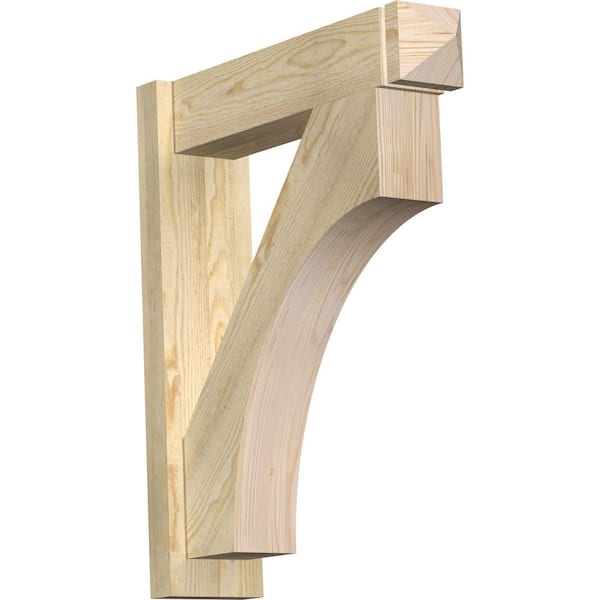 Ekena Millwork 6 in. x 28 in. x 24 in. Douglas Fir Westlake Arts and Crafts Rough Sawn Outlooker