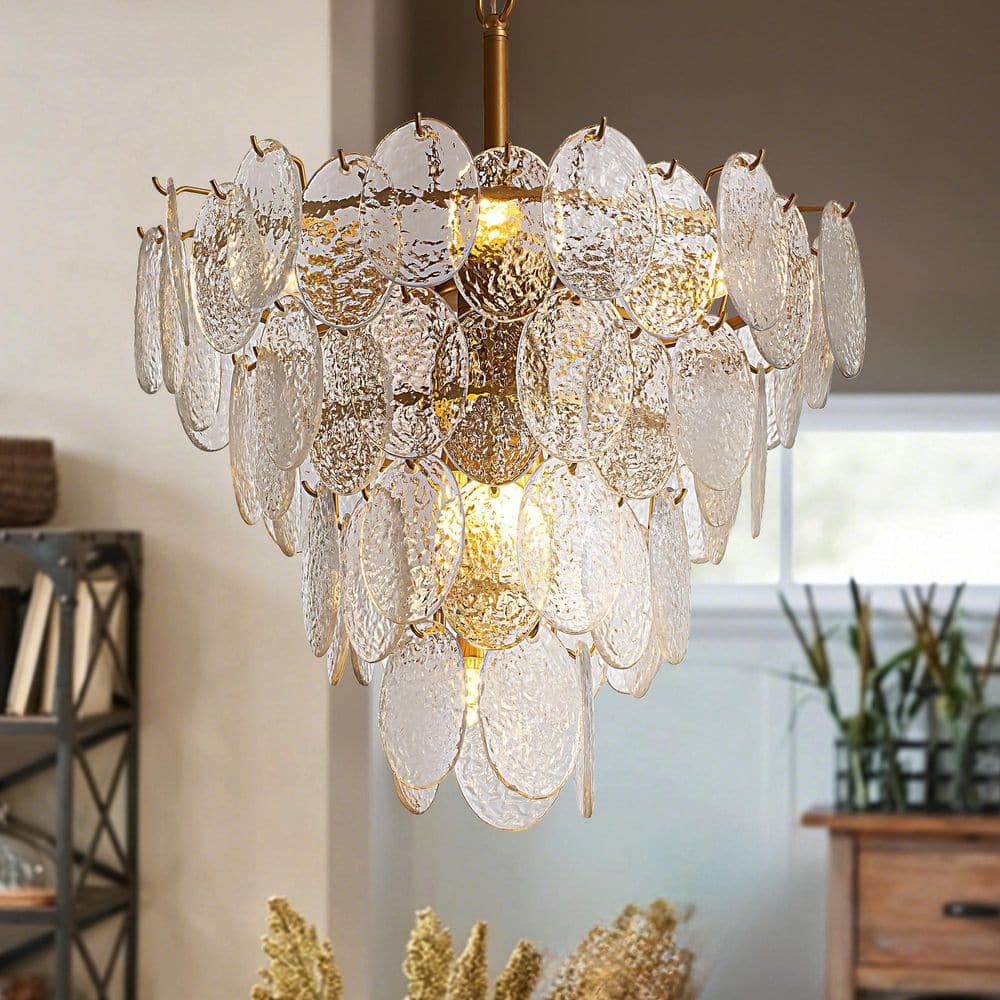 32 in. 16-Light 3-Tier Rustic Copper Natural Travertine Chandelier for Dining Room price history on PriceWatchPro