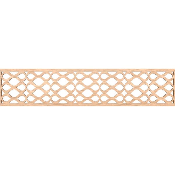 Ekena Millwork Somerset Fretwork 0.375 in. D x 46.75 in. W x 10 in. L Red Oak Wood Panel Moulding