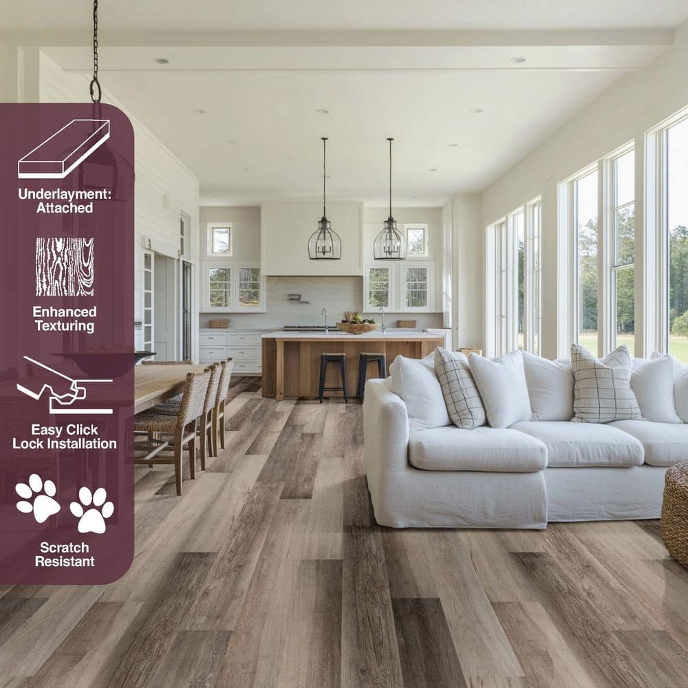 Palenque Park 12 MIL x 7 in. W x 48 in. L Waterproof Click Lock Luxury Vinyl Plank Flooring (23.8 sq.ft. /Case) - Thumbnail 2