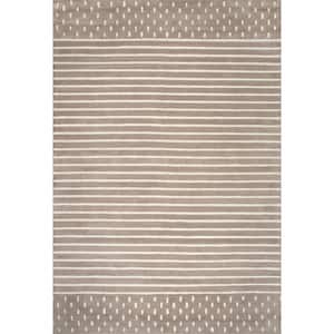 Marlowe Stripes Beige Doormat 3 ft. x 5 ft. Indoor Area Rug