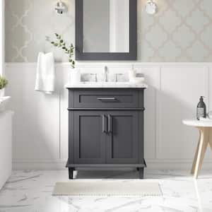 Sonoma 30 in. W x 22 in. D x 34 in. H Single Sink Bath Vanity in Dark Charcoal with Carrara Marble Top