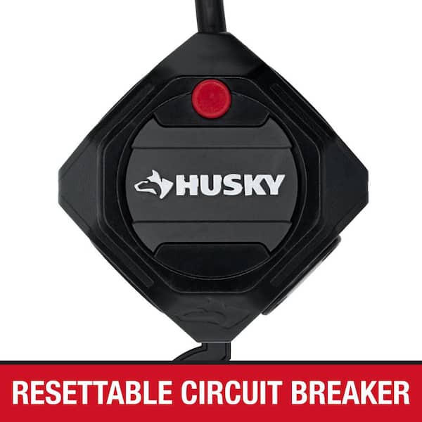 Husky Husky 8 ft. Power Ball Extension Cord with 3-Outlet, 2 USB