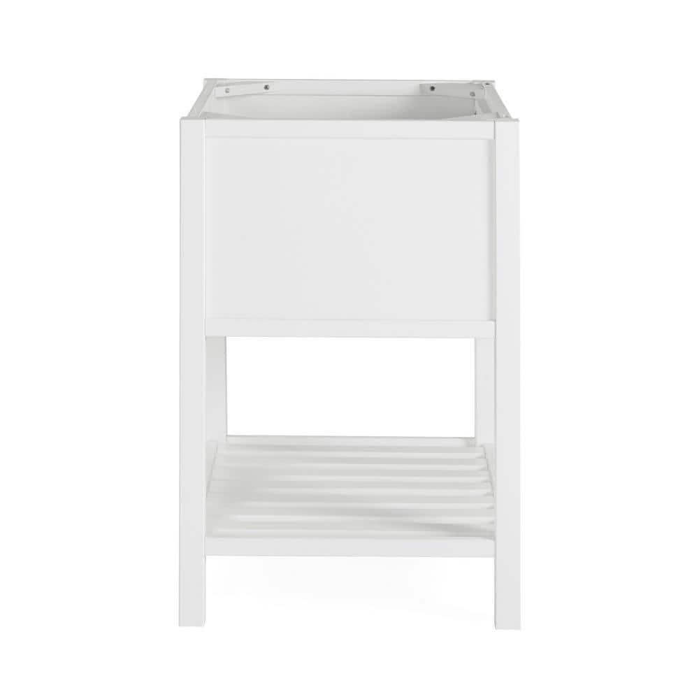 Harrison 24" White Pine Freestanding Vanity Cabinet with Open Shelf