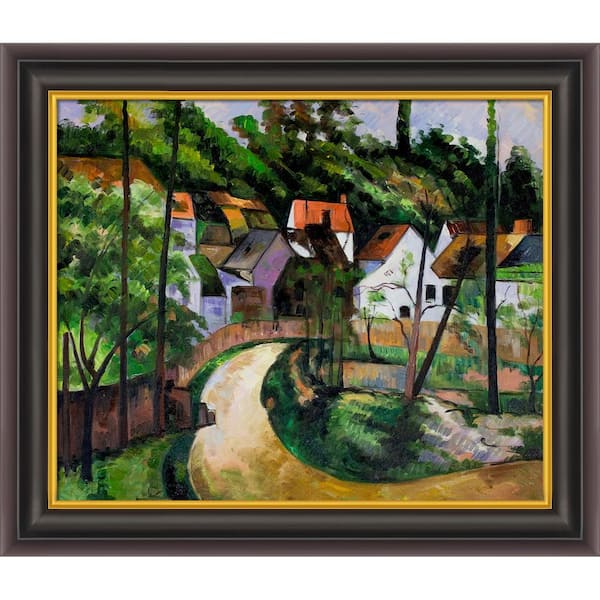 LA PASTICHE Turn in the Road by Paul Cezanne Opulent Framed Abstract Oil Painting Art Print 26 in. x 30 in.