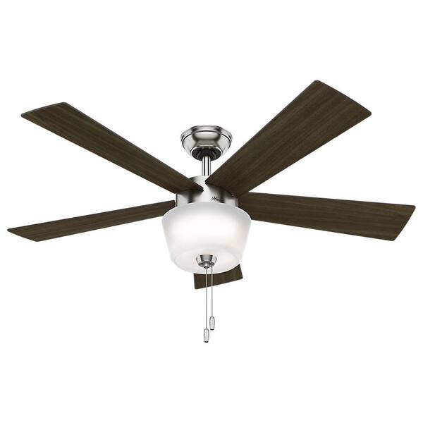 Hunter Hembree 52 in. Indoor Brushed Nickel Ceiling Fan with Light Kit
